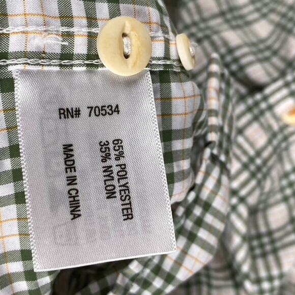 Orvis Button Up Shirt Men's Large Green Plaid Causal Outdoors Classic Fishing - Picture 10 of 11